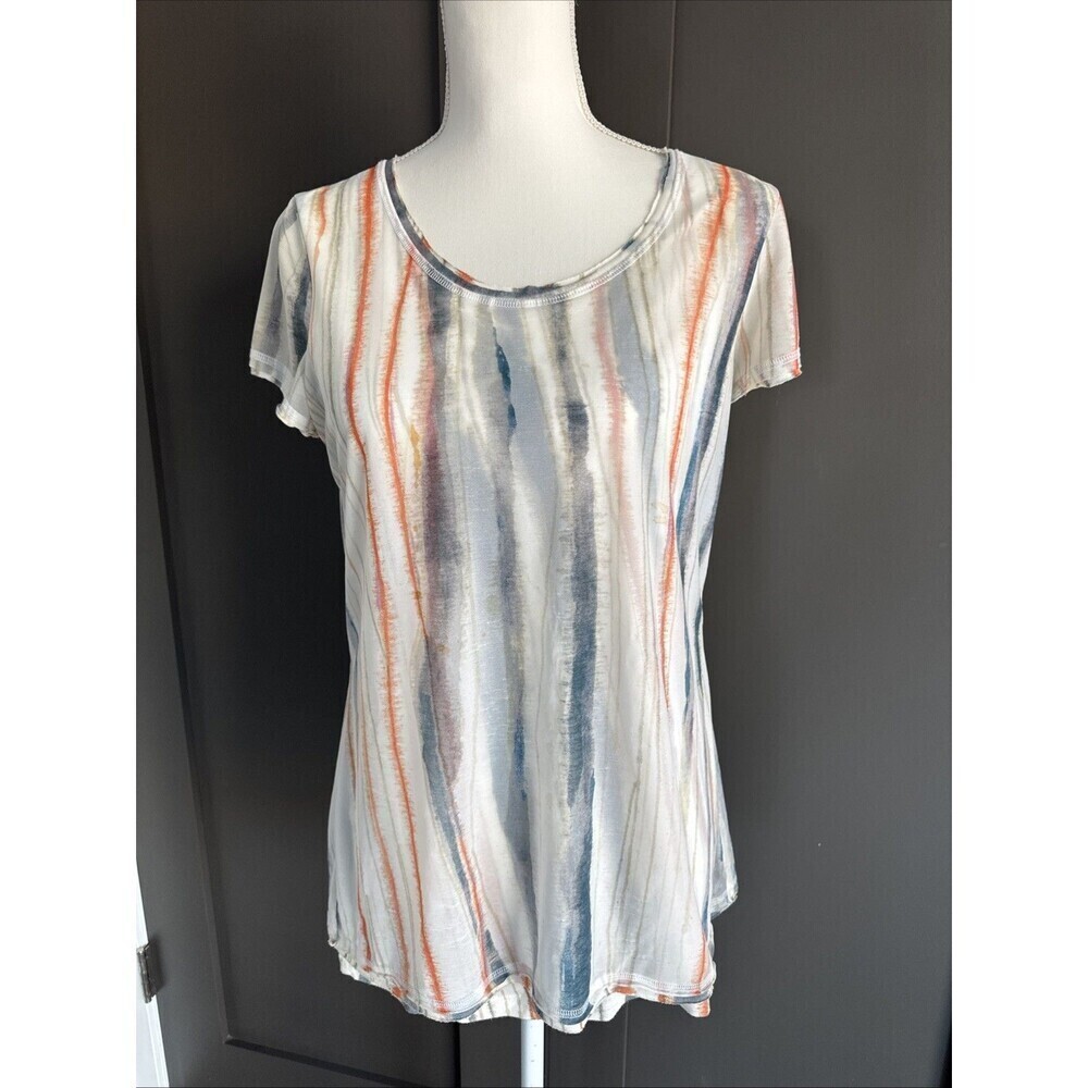 Simply Vera Vera Wang Ladies Poly/Rayon Double Layer Knit Top Short Sleeve Sz M